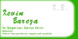 kevin barcza business card